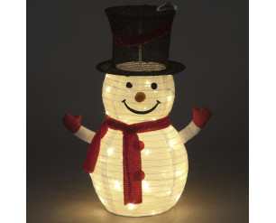 Snowtime 70cm Foldable Cloth Snowman with 45 White LEDs