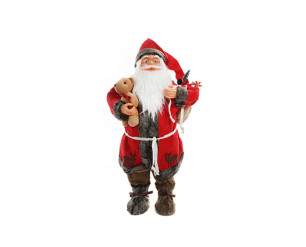 Jingles 60cm Free Standing Santa Claus Holding Teddy Bear