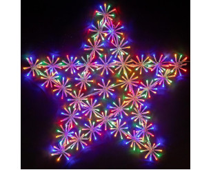 SHATCHI 65Cm Starburst Star Shape Silhouette with 360 Multicolour LEDs Twinkling