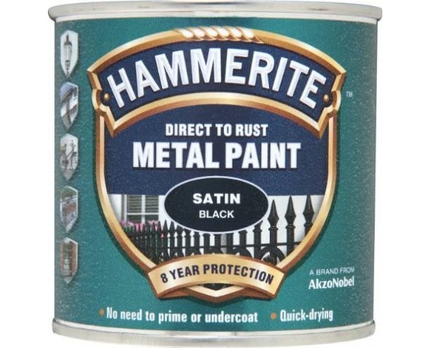 Hammerite Direct to Rust Satin Finish Black 250ml