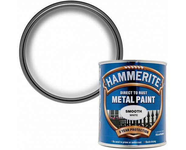 Hammerite Direct to Rust Metal Paint Smooth White Finish 750ml