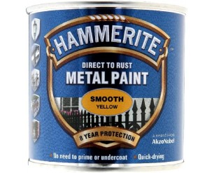 Hammerite Direct to Rust Metal Paint Smooth Yellow Finish 250ml