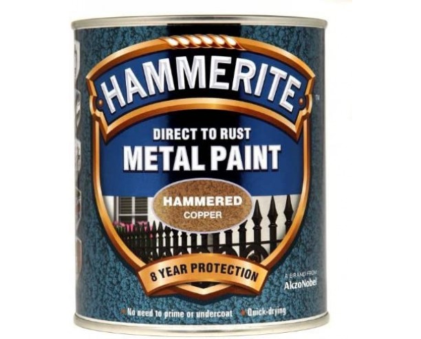 Hammerite Direct to Rust Metal Paint Hammered Copper Finish 750ml