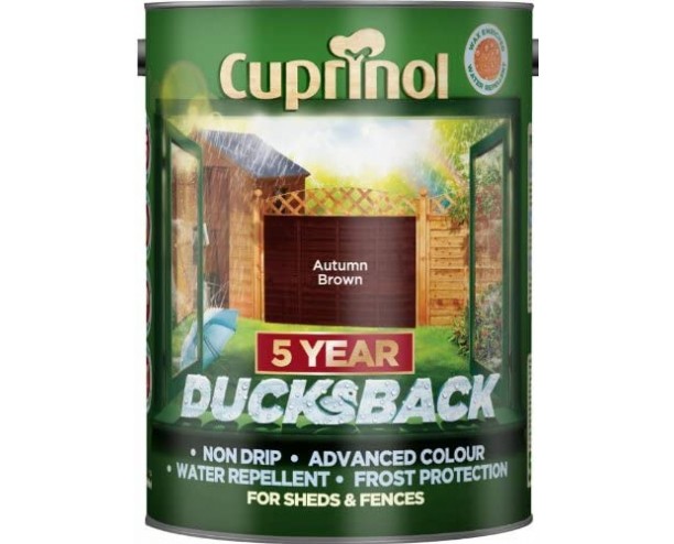 Cuprinol Ducksback 5 Year Waterproof for Sheds and Fences 5L - Autumn Brown