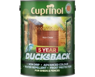 Cuprinol Ducksback 5 Year Waterproof for Sheds and Fences 5L - Rich Cedar