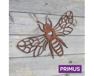 Primus Large Rusted Metal Honeybee Silhouette Wall Art for Garden
