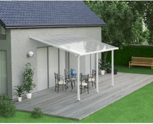 Palram Canopia Olympia 10 ft. x 14 ft. Patio Cover Kit - White, Clear Twin wall