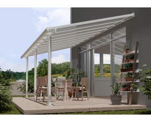 Palram Canopia Olympia 10 ft. x 20 ft. Patio Cover Kit - White, Clear Twin wall