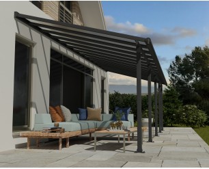 Palram Canopia Olympia 10 ft. x 28 ft. Patio Cover Kit - Grey, Clear Twin wall