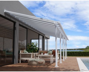 Palram Canopia Olympia 10 ft. x 32 ft. Patio Cover Kit - White, Clear Twin wall
