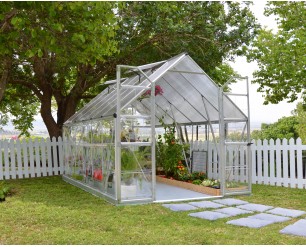 Palram Canopia Balance 8 ft. x 12 ft. Greenhouse - Silver Structure & Hybrid Panels