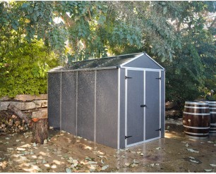 Palram Canopia Rubicon 6 ft. x 10 ft. Shed With Floor - Dark Grey Panels