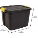 Strata 42 Litres Heavy Duty Storage Box, Black/Yellow, 50 x 40 x 35 cm