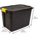 Strata 60 Litres Heavy Duty Storage Box, Black/Yellow, 60 x 40 x 40 cm