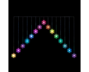 Snowflake ‘V’ Curtain Light w/ 15 Colour Changing LED/1.2m
