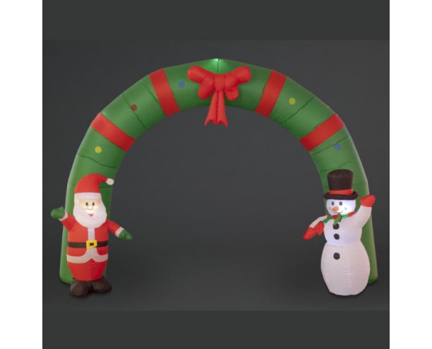 250cm Santa & Snowman Arch w/6 LEDs