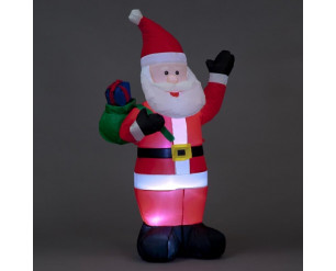 130cm Santa w/Raised Left Arm/ Gift Bag/6 LEDs