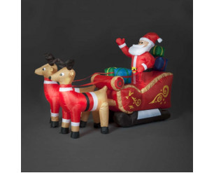 240cm Inflatable Santa In Reindeer Sleigh w/6 LEDs