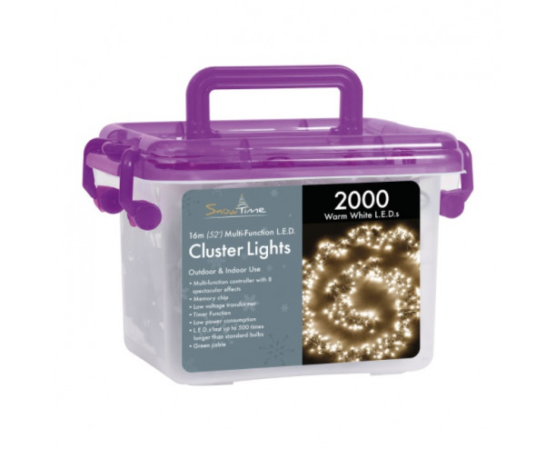 2000 WW LED Cluster Lights w/Timer