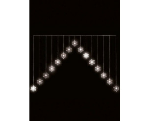 Snowflake ‘V’ Curtain Light w/ 15 Warm White LED/1.2m