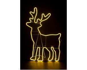 Standing Reindeer Neon Effect Rope Light Silhouette Double Side 90 Warm White LEDs