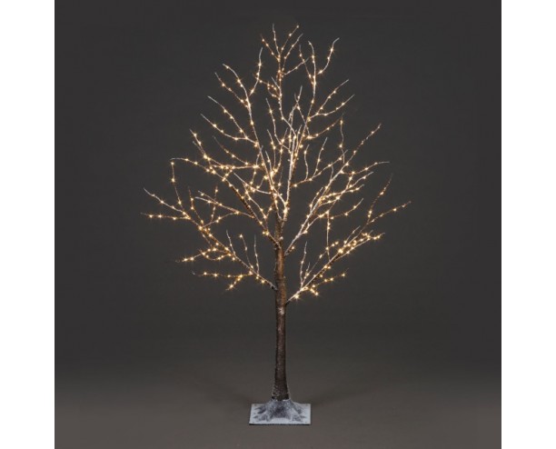 1.2m Copper Wire Frosted Brown Twig Tree w/300 WW LEDS