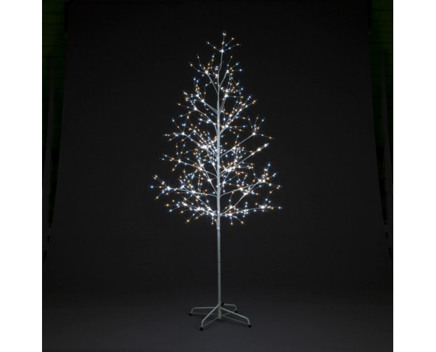 1.8m Tree w/750 WW Silver Copp Wire LEDs Inc 187 IW LEDS