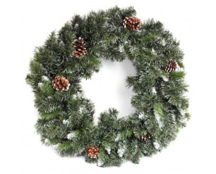 60cm Snow King Fir Wreath with 200 Tips/5 Cones