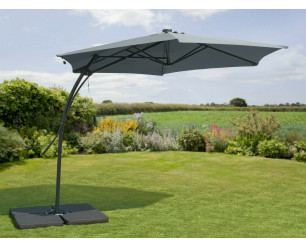 2.7m Garden Parasol Cantilever Easy Up Function - Grey