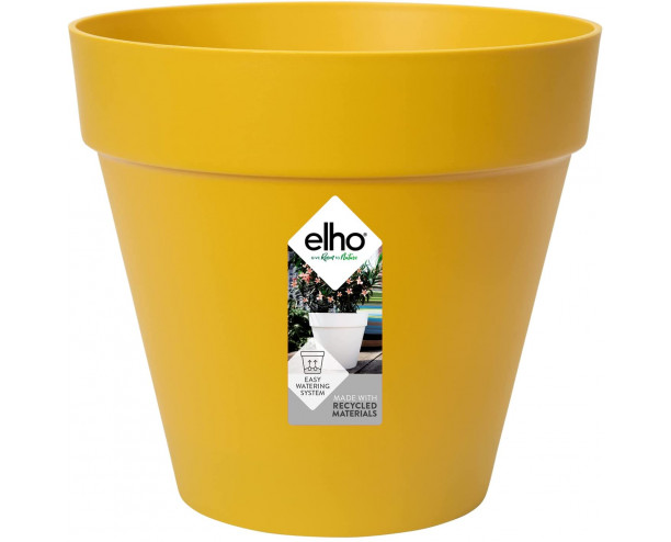 Elho Loft Urban Round Flower Pot, Ochre, 30 cm