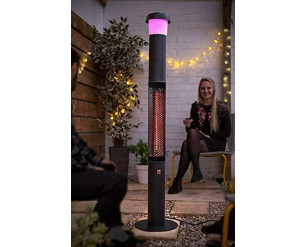 Electric Patio Heater, 1500W, 135cm, Remote Controlled w/Bluetooth Speaker & LED's
