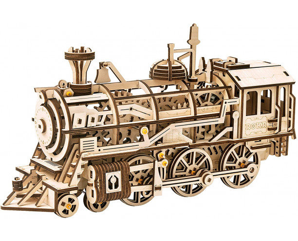 ROKR 3D Wooden Puzzle For Adults to Build Locomotive Train DIY Craft Model