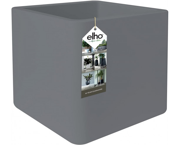 Elho Pure Soft Brick Planter, 23 litres, Concrete Grey, 40 cm