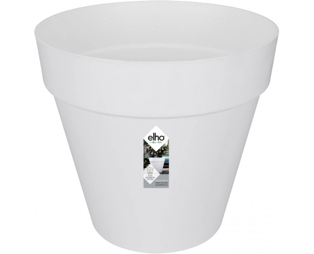 elho Loft Urban Round Flower Pot, 24 litres, White, 40 cm