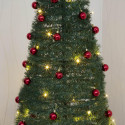 180cm / 6ft Pre-Lit Pop up Tree with Red Baubles - Battery Operated
