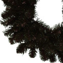 55cm Black Christmas Wreath Plain Alaskan Pine for Fireplaces Home Wall Door Stair Artificial Xmas Tree Garden Yard Decorations