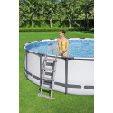 Bestway 56420 Steel Pro Max Round Frame Swimming Pool with Filter Pump, Grey, 12 ft