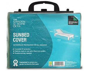 Outdoor Sunbed Furniture Cover, Reversible Green & Black
