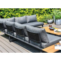 GSD Cargo Aluminium L Shape Garden Furniture Lounge Set, Polywood Table