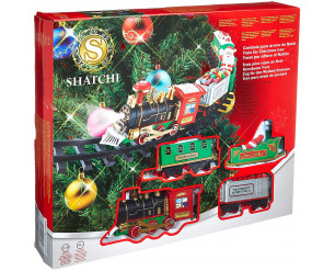 SHATCHI Christmas Train Set-Around The Tree Xmas Home Decoration Festive Light Up Realistic Sound Battery Operated