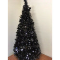 Snowtime Pre-Lit Pop Up Holly Tree - 180cm (6ft) - Black