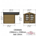 Shire Crinan 8x8 19mm Log Cabin