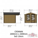 Shire Crinan 9x9 19mm Log Cabin