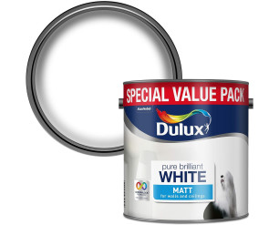 Dulux Matt Emulsion Paint for Walls & Ceilings Pure Brilliant White 3L