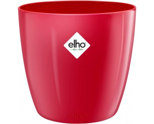 Elho Brussels Diamond Round 30 - Flowerpot for Indoor - Ø 29.4 x H 27.0 cm - Red/Lovely Red