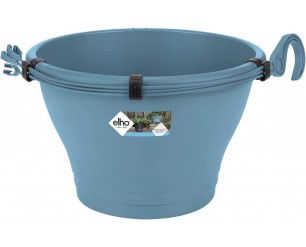 Elho Corsica Hanging Basket 30 - Flowerpot for Balcony & Outdoor - Ø 37.5 x H 19.5 cm - Blue/Vintage Blue