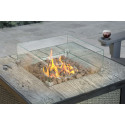 GSD Fire Pit Table Concrete Top Glass Screen