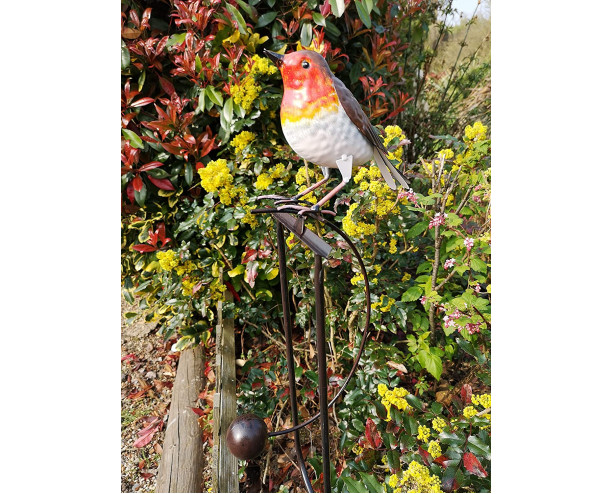 Fountasia Balancing Fun Metal Robin Bird Ornament