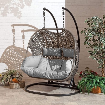 Cocoon Hanging Egg Chair Double - Grey