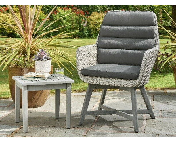 Norfolk Leisure Chedworth Grey Acacia Chair & Side Table